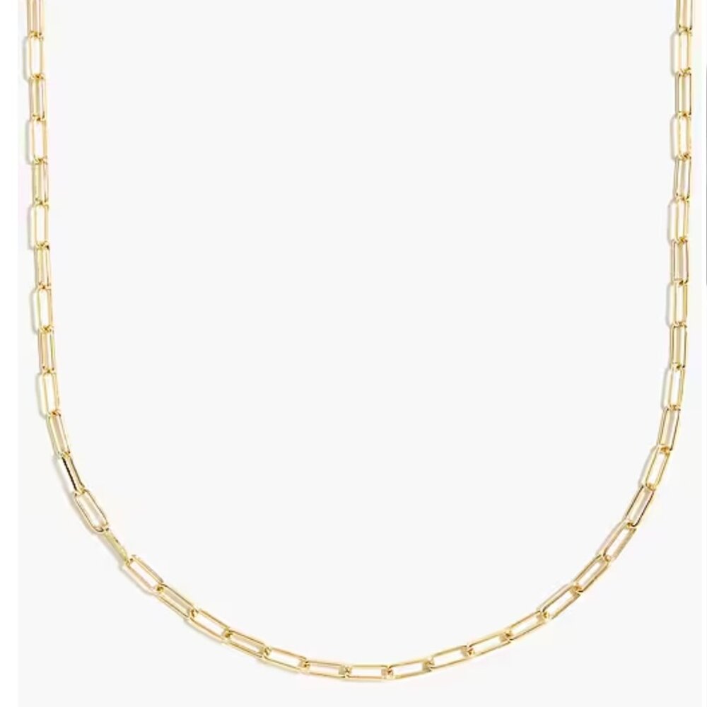NWT: JCrew gold T-bar paper-clip link chain necklace